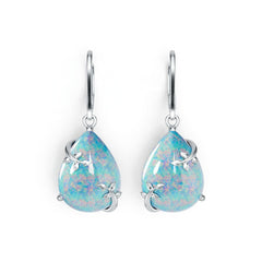 Platinum Semi Mount Earrings Setting Pear PE 16X12mm Cabochon DHJ
