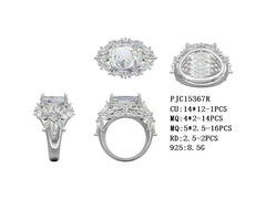 Platinum Semi Mount Ring Setting Cushion CU 14X12mm Diamond Accent DHJ