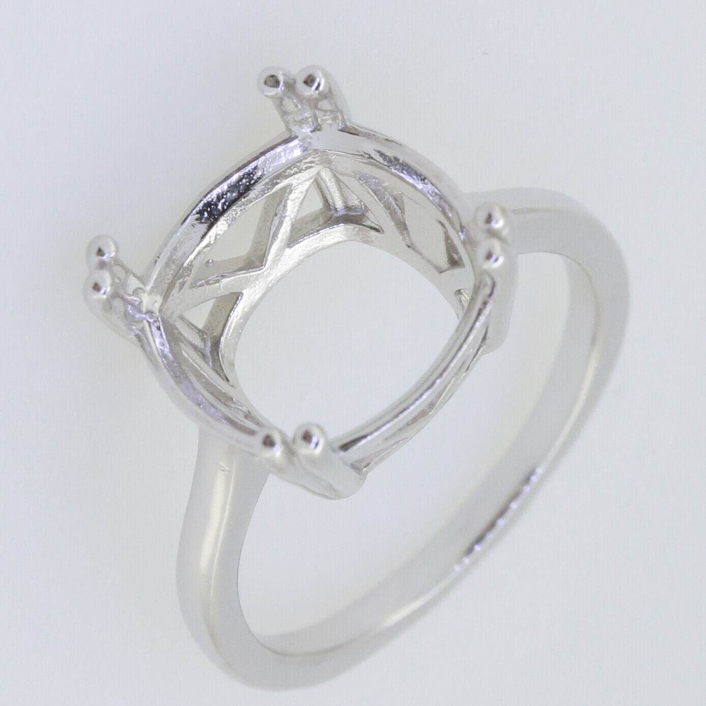 Platinum Semi Mount Ring Setting Cushion CU 12X12mm L669 Syzjewelry