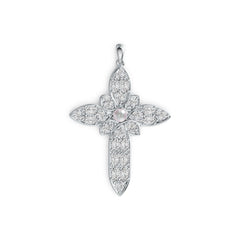 Platinum Semi Mount Pendant Setting Oval OV 5X3mm OV 4X3mm RD 5X5mm Cross Theme DHJ