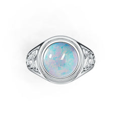 Sterling Silver Semi Mount Ring Setting Round RD 10x10mm Cabochon DHJ