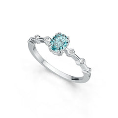 18K Gold Semi Mount Ring Setting Oval OV 7x5mm Solitaire Diamond Accent DHJ