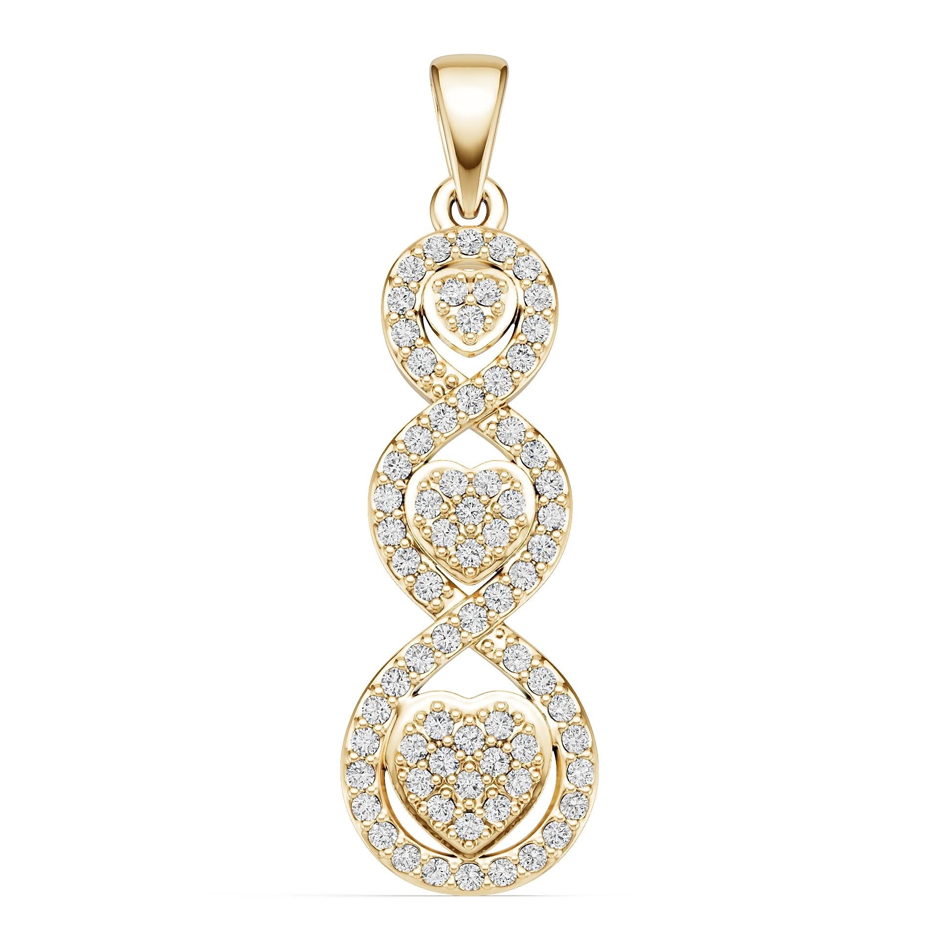 10K Gold Semi Mount Pendant Setting Round Ro 1x1mm Moissanite Accent Syz Jewelry