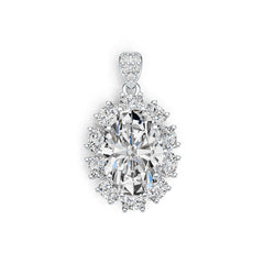 Sterling Silver Semi Mount Pendant Setting Oval OV 14X10mm DHJ
