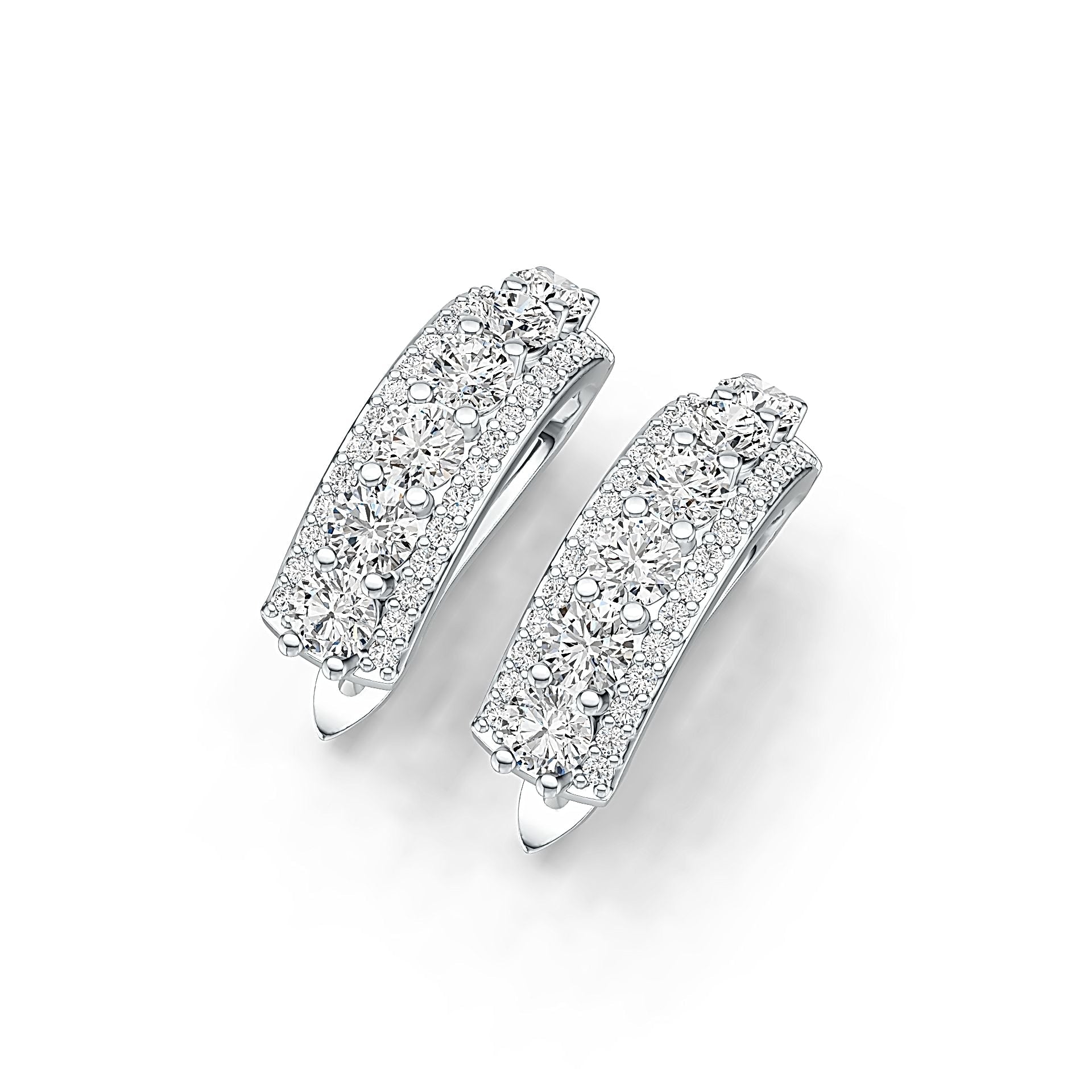 Platinum Semi Mount Earrings Setting Round RD 4x4mm Diamond Accent DHJ