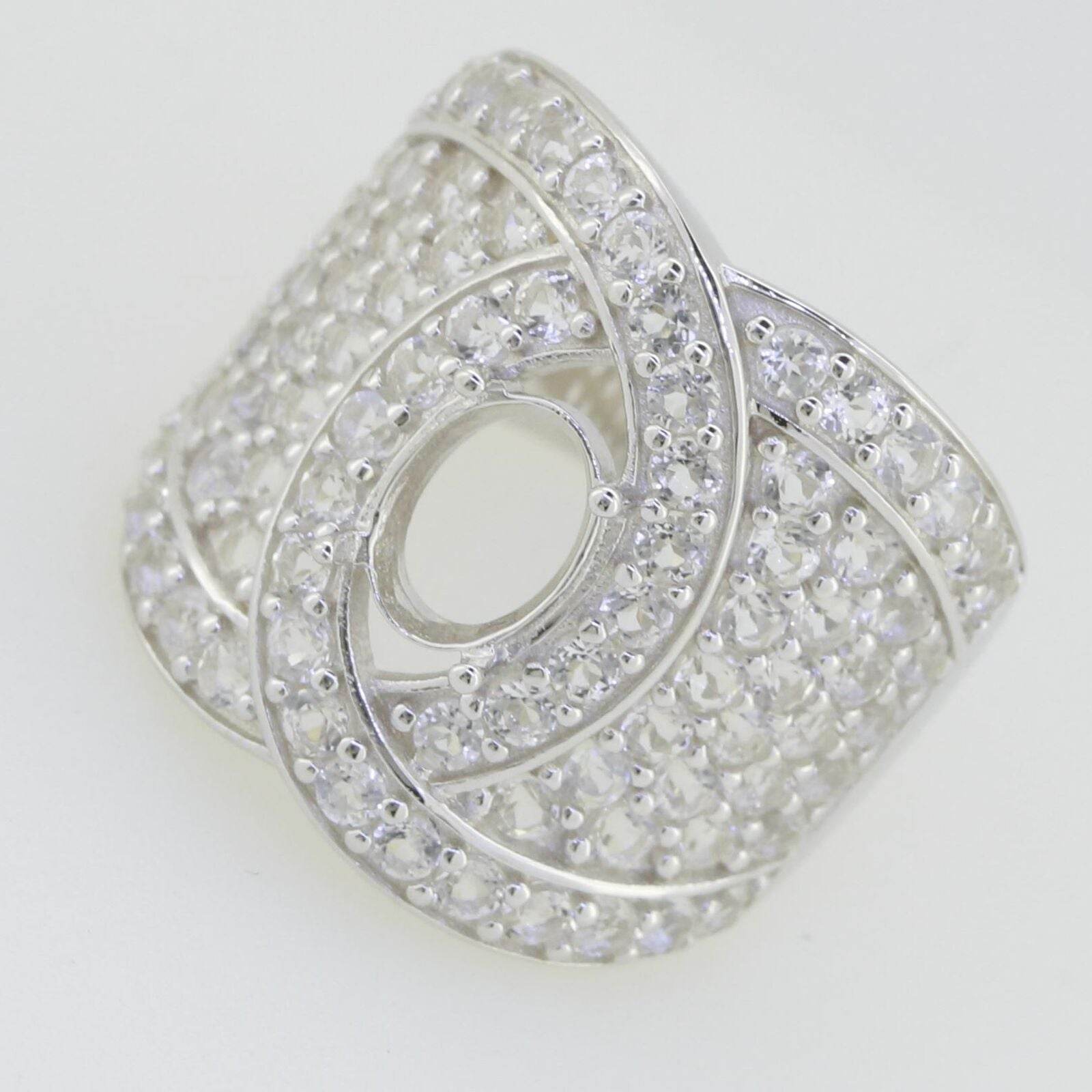 Platinum Semi Mount Ring Setting Oval OV 8X6mm Dome Ring Diamond Accent Syzjewelry