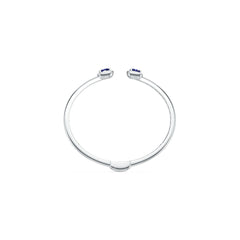 Platinum Semi Mount Bangle Setting Cushion Cu 7x7mm Diamond Accent Syzjewelry