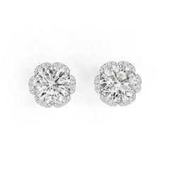 Sterling Silver Semi Mount Earrings Setting Round RD 8x8mm DHJ