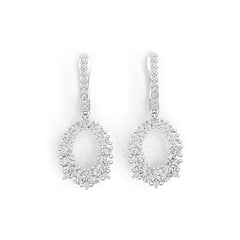 Sterling Silver Semi Mount Earrings Setting Round RD 4.0mm 3.5mm 3mm 2.5mm 2mm DHJ