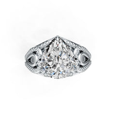 Sterling Silver Semi Mount Ring Setting Pear PE 12X10mm DHJ