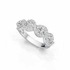 14K Gold Semi Mount Ring Setting Oval OV 4X3mm with White Topaz Diamond Accent DHJ