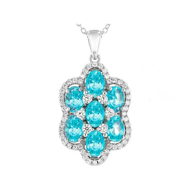 Platinum Semi Mount Pendant Setting Oval OV 6X4mm Diamond Accent DHJ