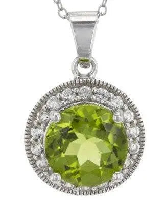 18K Gold Semi Mount Pendant Setting Round RD 10x10mm Diamond Accent DHJ