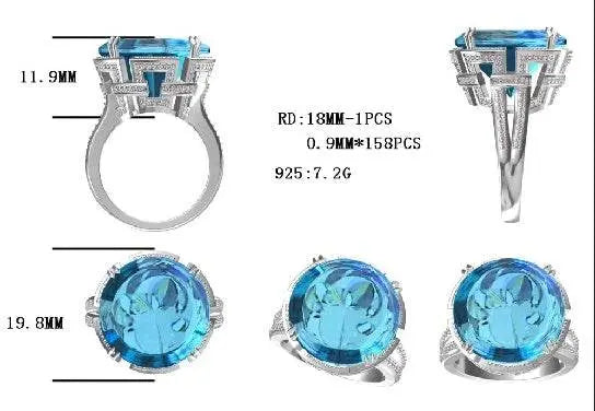 10K Gold Semi Mount Ring Setting Round RD 18.5mm Moissanite Accent DHJ