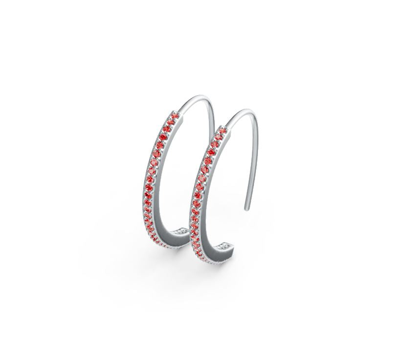 14K Gold Thin Hoop Earrings with or Moissanite Diamond Accent DHJ