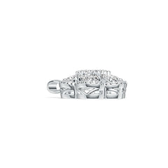 Platinum Semi Mount Pendant Setting Oval OV 6X4mm Diamond Accent DHJ