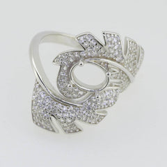 10K Gold Semi Mount Ring Setting Oval OV 8X6mm with Moissanite Accent Syzjewelry