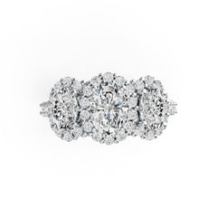 14K Gold Semi Mount Ring Setting Oval OV 7X5mm OV 6X4mm Diamond Accent DHJ