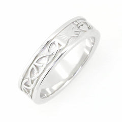 10K Gold 5mm Wide Claddagh Band Celtic Knot Band Ring Full Enternity Syzjewelry