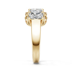 10K Gold Semi Mount Ring Setting Emerald Em 6x4mm Moissanite Accent Syz Jewelry