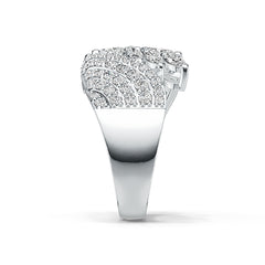 Sterling Silver Cluster Cocktail Ring with White Topaz or Moissanite DHJ