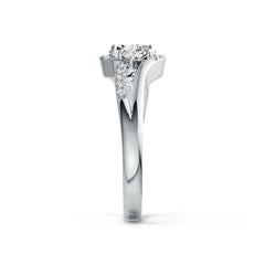 Sterling Silver Semi Mount Ring Setting Oval OV 7X5mm 3 Stones Bypass Ring DHJ