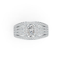 10K Gold Semi Mount Ring Setting Oval OV 7X5mm Moissanite Accent DHJ