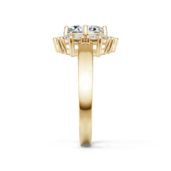 18K Gold Semi Mount Ring Setting Oval Ov 10x8mm Diamond Accent Syz Jewelry