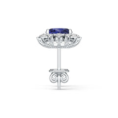 Sterling Silver Semi Mount Earrings Setting Oval Ov 7x5mm Sapphire Accent Syz Jewelry