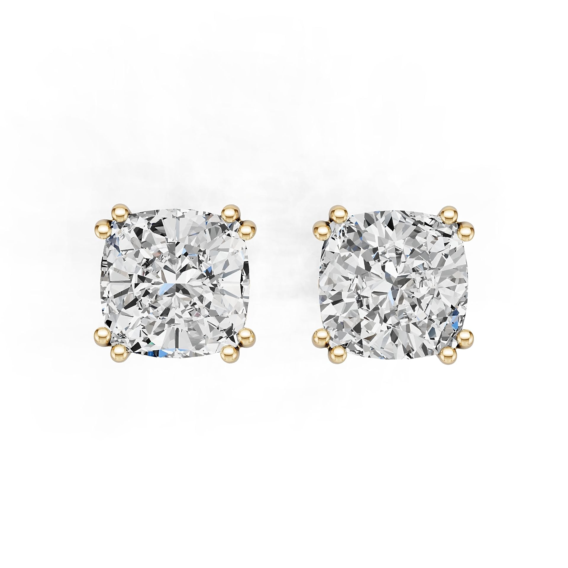 Sterling Silver Semi Mount Earrings Setting Cushion Cu 6x6mm DHJ