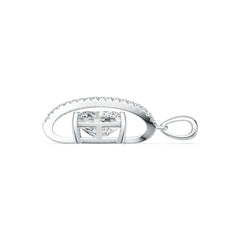 Sterling Silver Semi Mount Pendant Setting Cushion CU 10X8mm DHJ