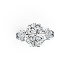 10K Gold Semi Mount Ring Setting Oval OV 12X10mm Moissanite Accent DHJ