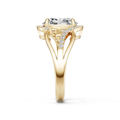 18K Gold Semi Mount Ring Setting Oval Ov 11x9mm Diamond Accent Syz Jewelry