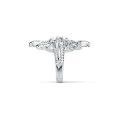 Sterling Silver Ring Flower with Leaves Theme Nature-Inspired DHJ