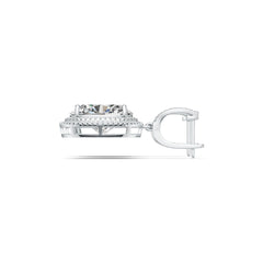 Sterling Silver Semi Mount Earrings Setting Oval OV 18X12mm Double Halo DHJ