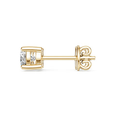 18K Gold Semi Mount Earrings Setting Round Ro 6x6mm Syz Jewelry