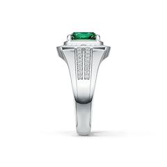 Sterling Silver Semi Mount Ring Setting Emerald OCT 9X8MM Halo Syzjewelry