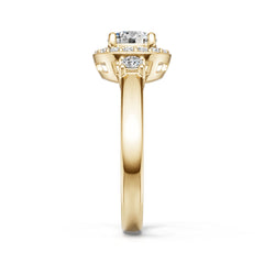 18K Gold Semi Mount Ring Setting Round Ro 6x6mm Diamond Accent Syz Jewelry