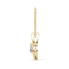 14K Gold Semi Mount Pendant Setting Round Ro 5x5mm Diamond Accent Syz Jewelry