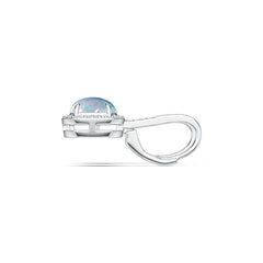Platinum Semi Mount Earrings Setting Oval OV 8X6mm Diamond Accent DHJ