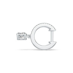 Platinum Semi Mount Earrings Setting Round RD 6x6mm Diamond Accent DHJ