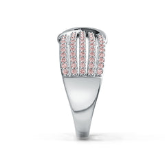 Sterling Silver Ring Crossover Multi-Row with White Topaz or Moissanite Syzjewelry