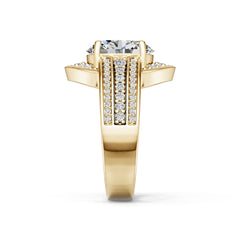 10K Gold Semi Mount Ring Setting Round Ro 5x9mm Moissanite Accent Syz Jewelry
