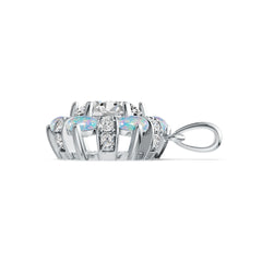 10K Gold Semi Mount Pendant Setting Round RD 10x10mm OV Cabochon 5X4mm Moissanite Accent DHJ