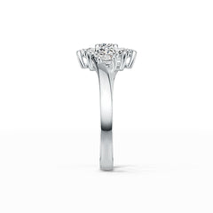 Sterling Silver Semi Mount Ring Setting Oval OV 4X3mm Bypass Cluster Ring