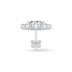 Sterling Silver Semi Mount Earrings Setting Oval OV 7X5mm with White Topaz DHJ