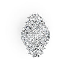 Platinum Semi Mount Ring Setting Pear PE 4X3mm Diamond Accent DHJ