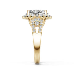 10K Gold Semi Mount Ring Setting Round Ro 6x6mm Moissanite Accent Syz Jewelry