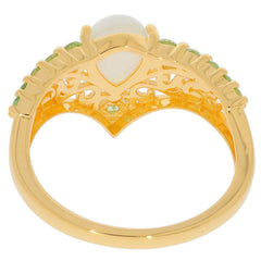 10K Gold Semi Mount Ring Setting Pear PE 8x6mm D-PJC26676 Cabochon Moissanite Accent Syzjewelry