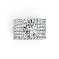 10K Gold Semi Mount Ring Setting Oval OV 12X10mm Solitaire Woven Band DHJ